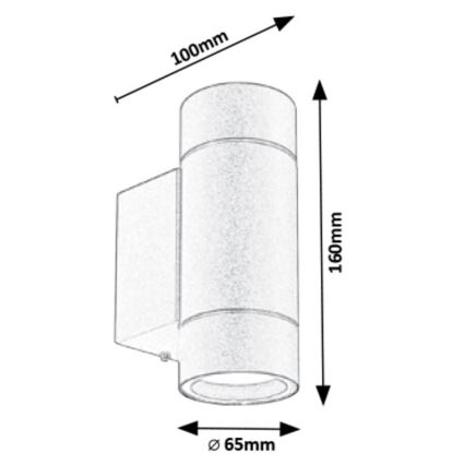 Rabalux - Luz de parede de exterior 2xGU10/10W/230V IP54 cinzento