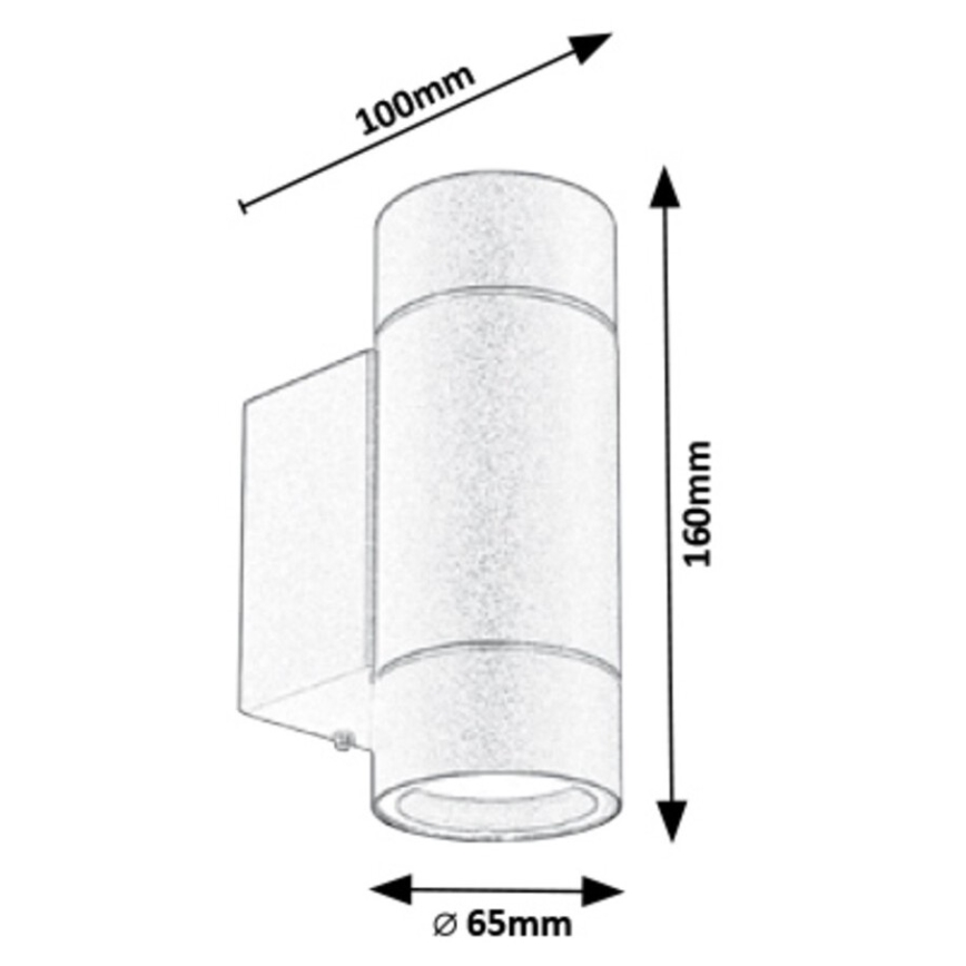 Rabalux - Luz de parede de exterior 2xGU10/10W/230V IP54 cinzento