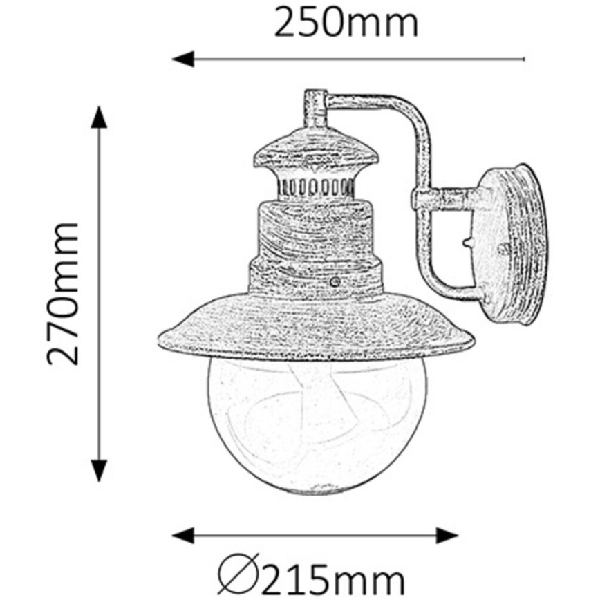 Rabalux - Luz de parede de exterior 1xE27/60W /230V IP44