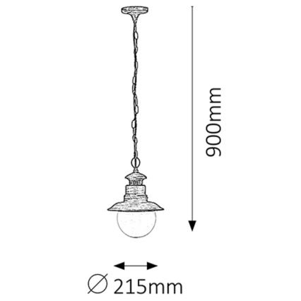 Rabalux - Luz pendente de exterior 1xE27/60W IP44