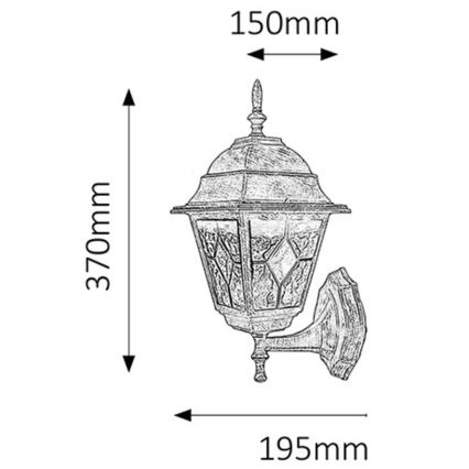 Rabalux - Luz de parede de exterior 1xE27/60W/230V