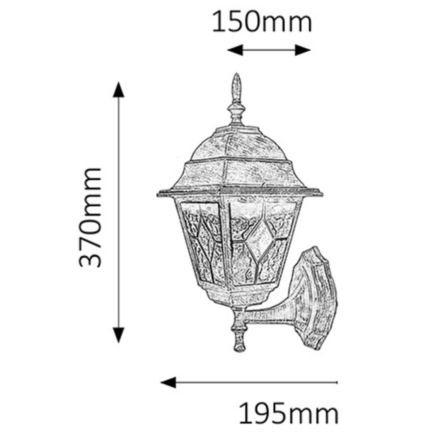 Rabalux - Luz de parede de exterior 1xE27/60W/230V