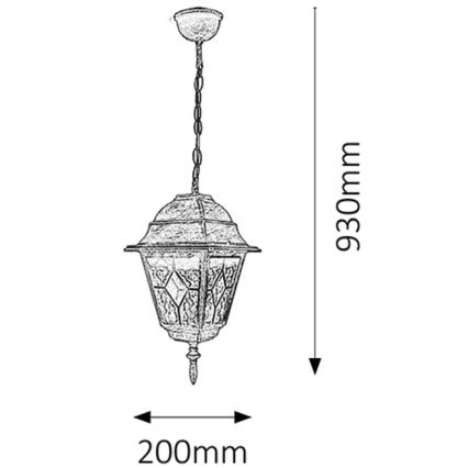 Rabalux - Lustre de exterior 1xE27/60W/230V