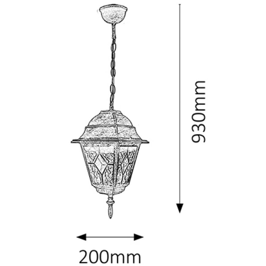 Rabalux - Lustre de exterior 1xE27/60W/230V