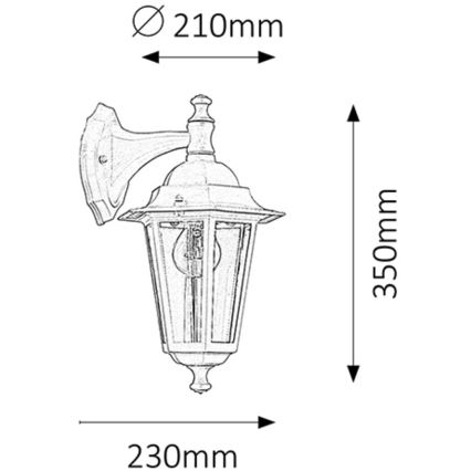 Rabalux - Luz de parede de exterior 1xE27/60W/230V