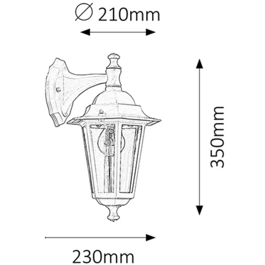Rabalux - Luz de parede de exterior 1xE27/60W/230V