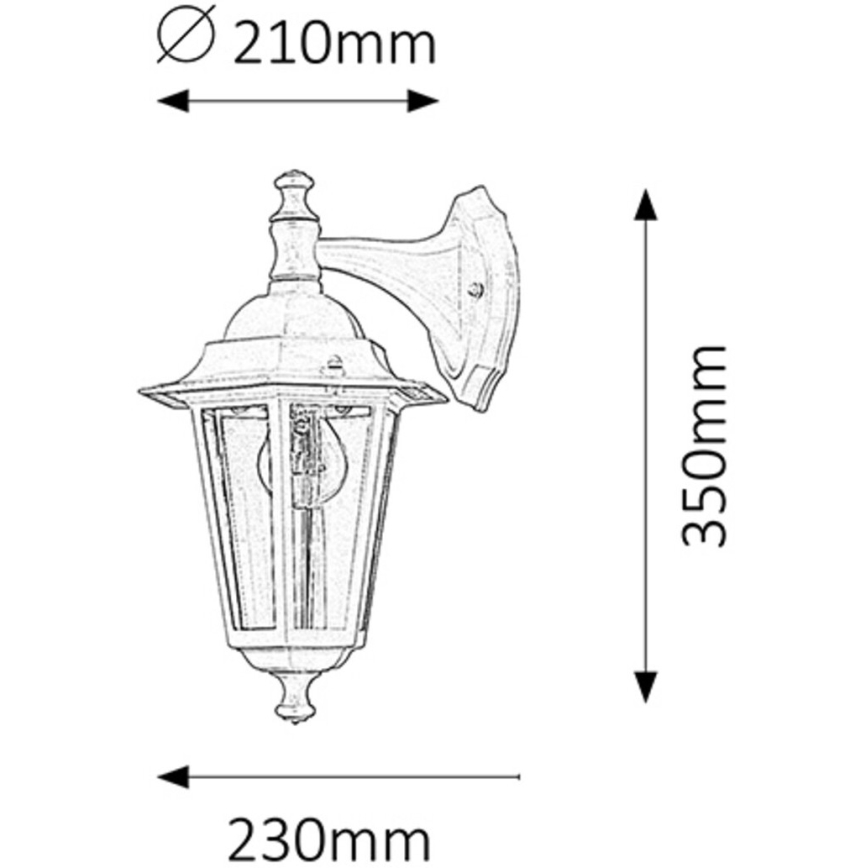 Rabalux - Luz de parede de exterior 1xE27/60W/230V