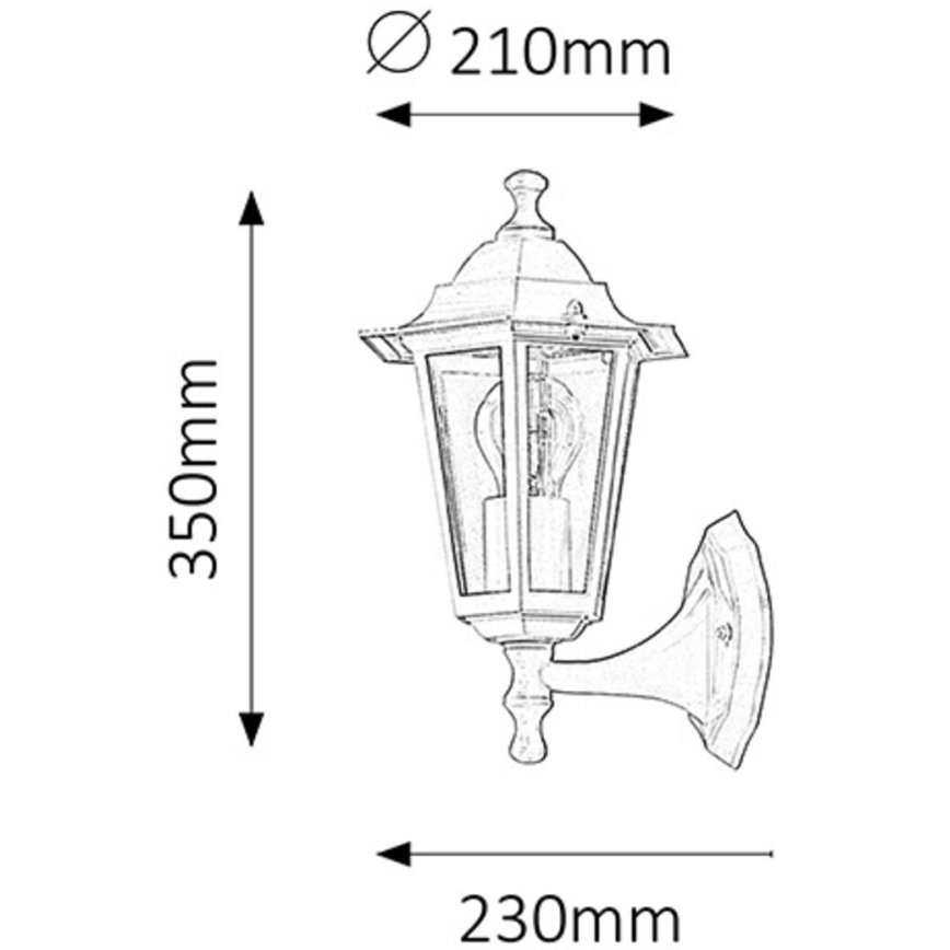 Rabalux - Luz de parede de exterior 1xE27/60W/230V