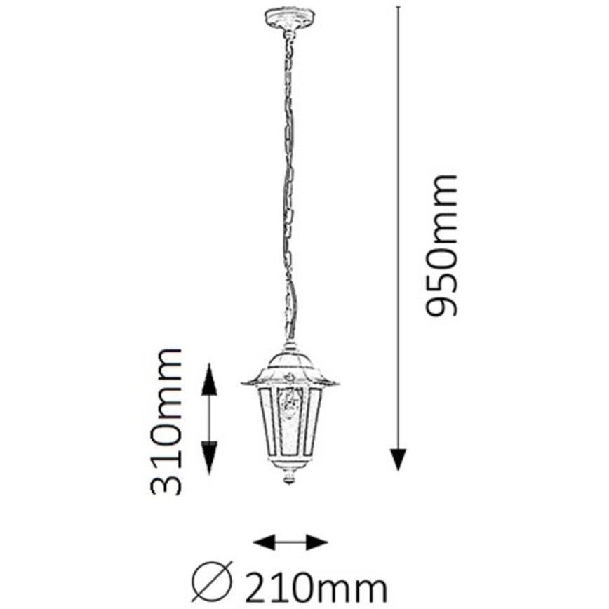 Rabalux - Lustre de exterior 1xE27/60W/230V