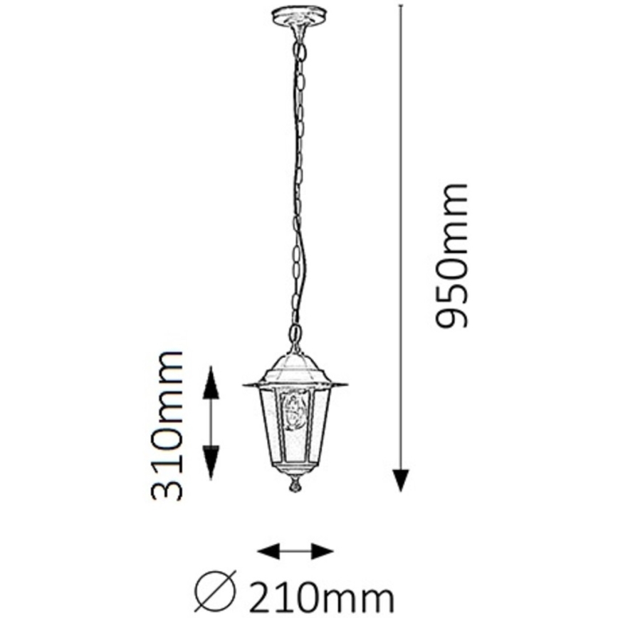 Rabalux - Lustre de exterior 1xE27/60W/230V