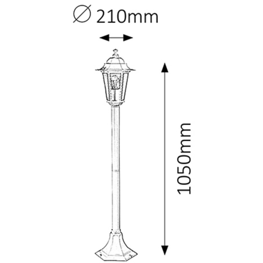 Rabalux - Candeeiro exterior 1xE27/60W/230V 105 cm