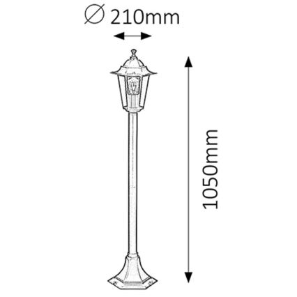 Rabalux - Candeeiro exterior 1xE27/60W/230V 105 cm