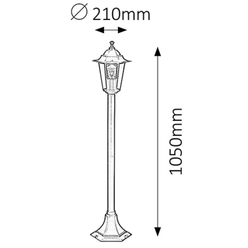 Rabalux - Candeeiro exterior 1xE27/60W/230V 105 cm