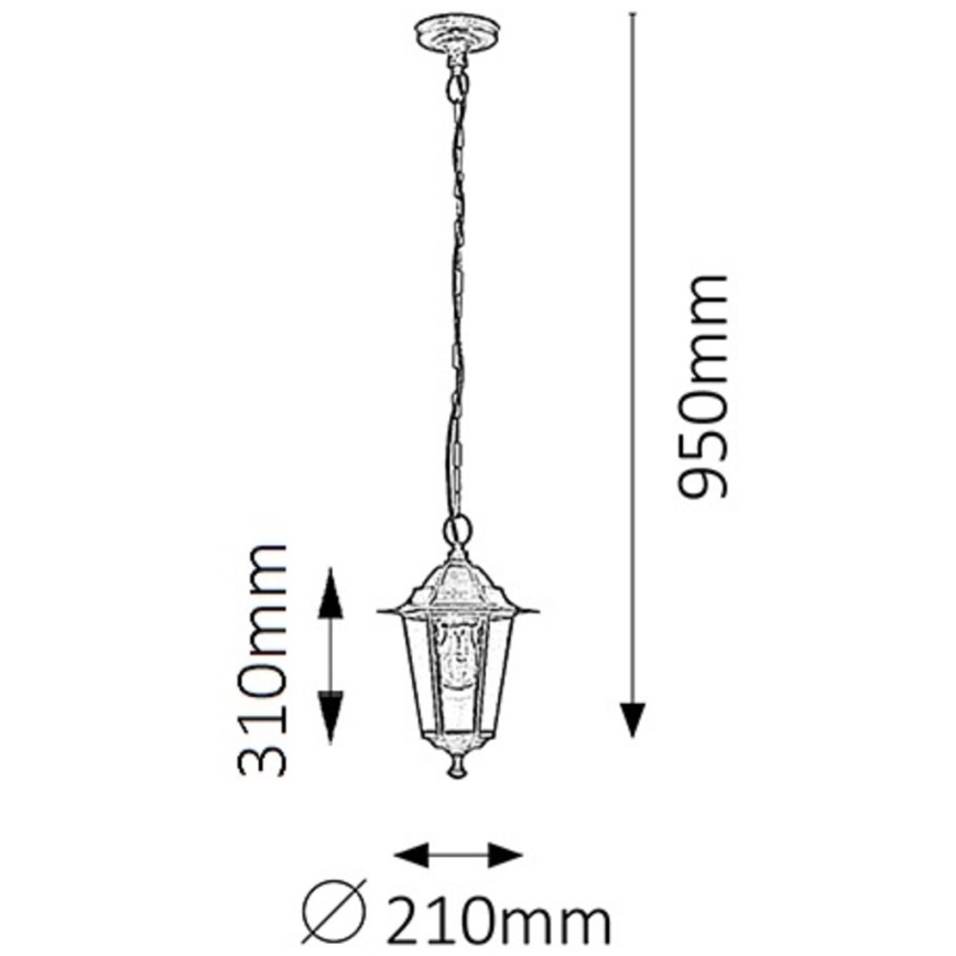 Rabalux - Lustre de exterior 1xE27/60W/230V