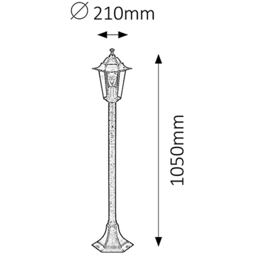 Rabalux - Candeeiro exterior 1xE27/60W/230V 105 cm