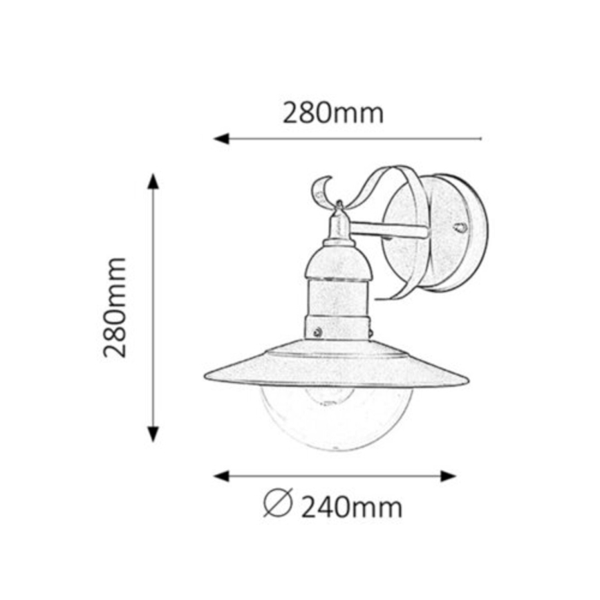 Rabalux - Luz de parede de exterior 1xE27/60W/230V IP44