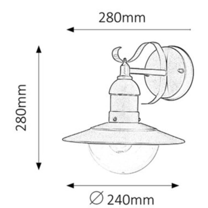 Rabalux - Luz de parede de exterior 1xE27/60W/230V IP44