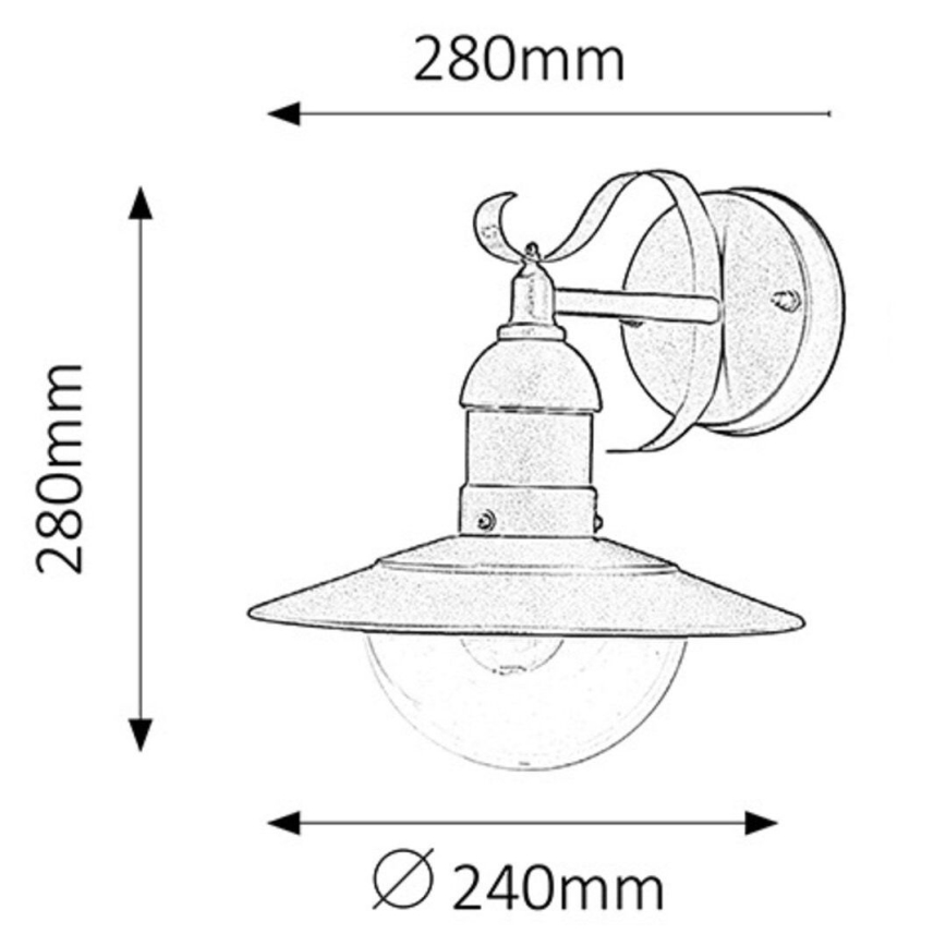 Rabalux - Luz de parede de exterior 1xE27/60W/230V IP44
