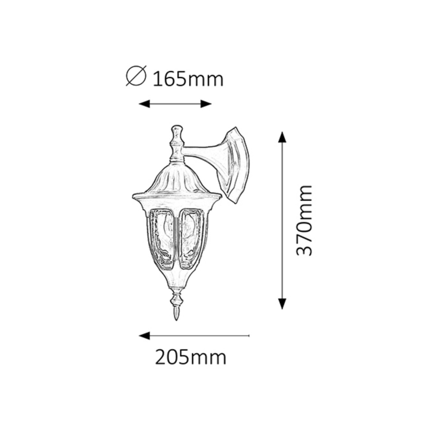 Rabalux - Luz de parede de exterior 1xE27/60W/230V