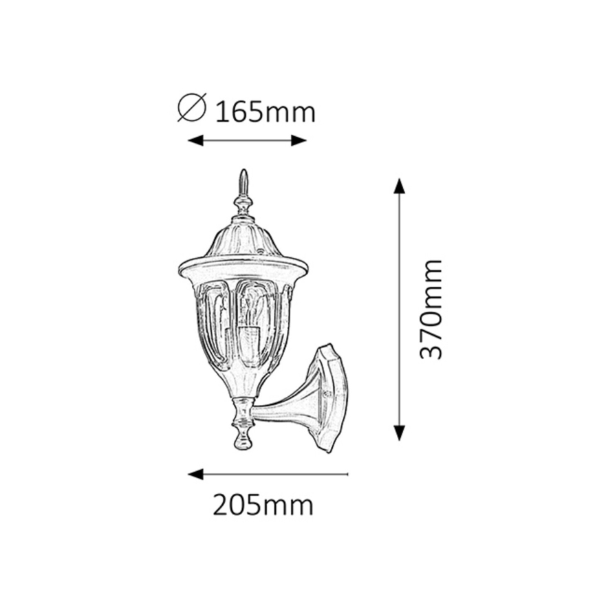 Rabalux - Luz de parede de exterior 1xE27/60W/230V