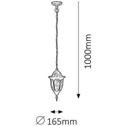 Rabalux - Lustre de exterior 1xE27/60W/230V