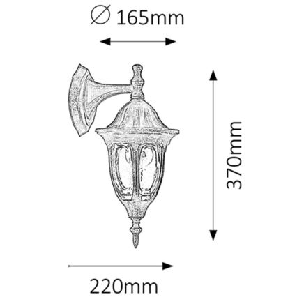 Rabalux - Luz de parede de exterior 1xE27/60W/230V