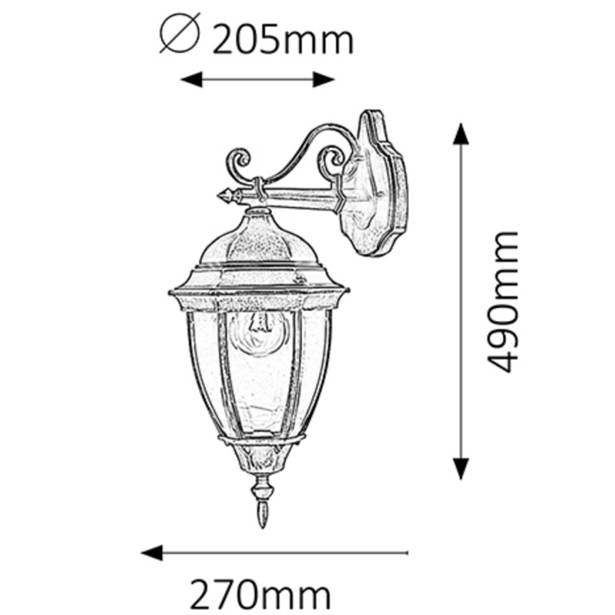 Rabalux - Luz de parede de exterior 1xE27/100W/230V IP44