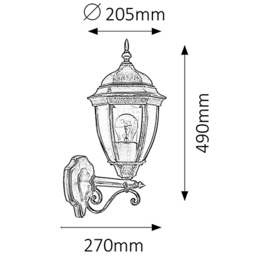 Rabalux - Luz de parede de exterior 1xE27/100W/230V IP44