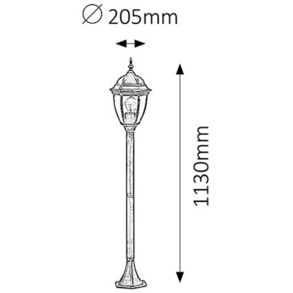 Rabalux - Candeeiro exterior 1xE27/100W/230V IP44 113 cm