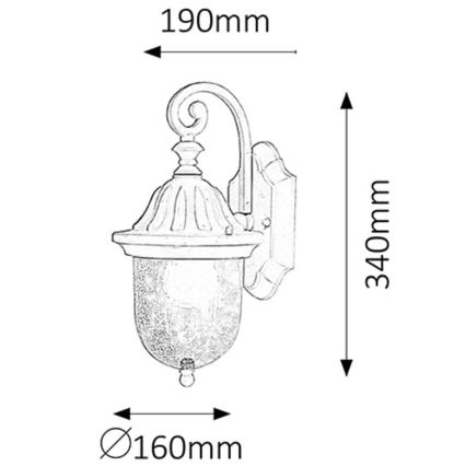 Rabalux - Luz de parede de exterior 1xE27/60W/230V