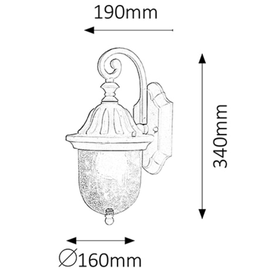 Rabalux - Luz de parede de exterior 1xE27/60W/230V