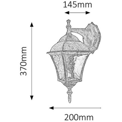 Rabalux - Luz de parede de exterior 1xE27/60W/230V IP44
