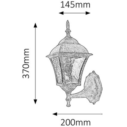 Rabalux - Iluminação de parede exterior 1xE27/60W/230V IP43