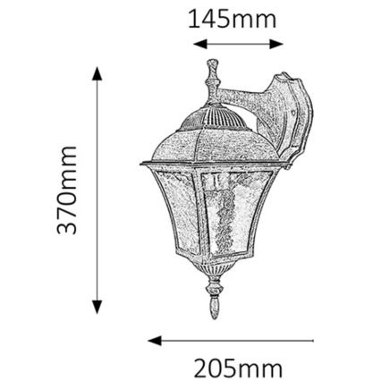 Rabalux - Luz de parede de exterior 1xE27/60W/230V IP44