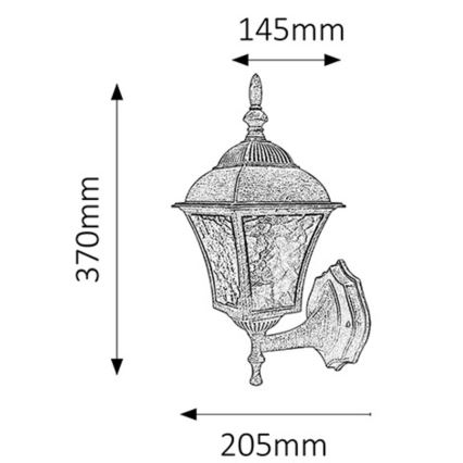 Rabalux 8397 - Luz de parede de exterior TOSCANA 1xE27/60W/230V IP44