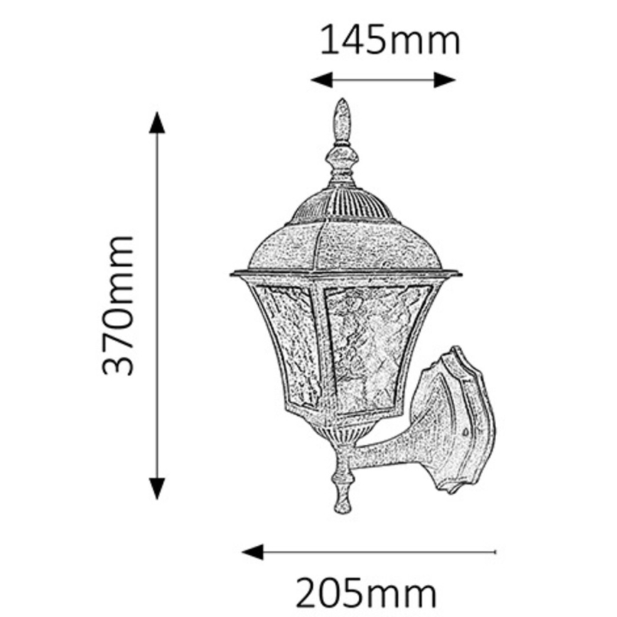Rabalux 8397 - Luz de parede de exterior TOSCANA 1xE27/60W/230V IP44