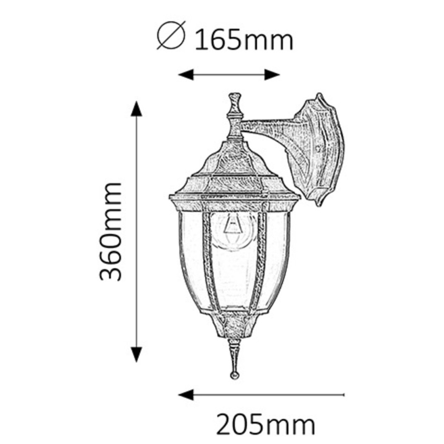 Rabalux - Luz de parede de exterior 1xE27/60W/230V