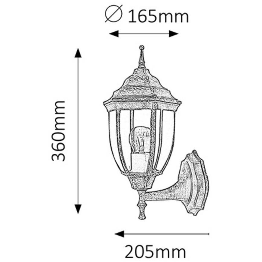 Rabalux - Luz de parede de exterior 1xE27/60W/230V