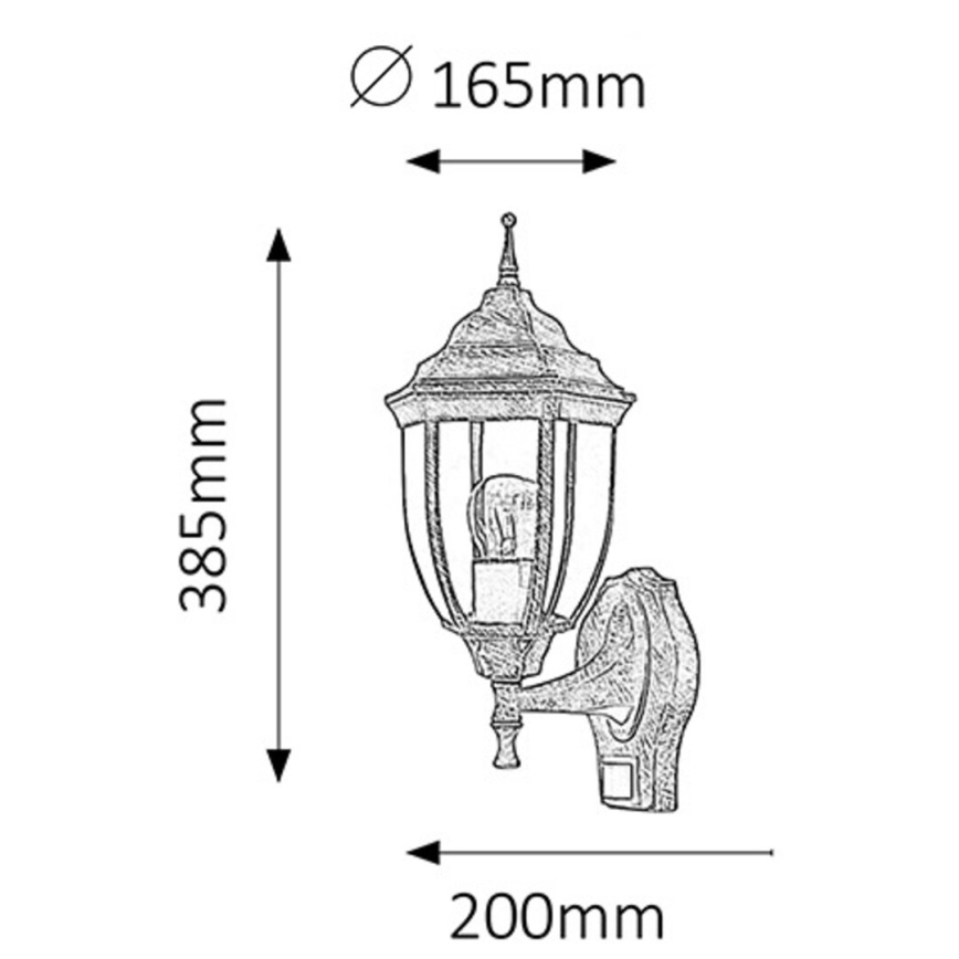 Rabalux - Luz de exterior com sensor 1xE27/60W/230V