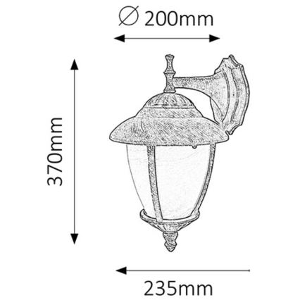 Rabalux - Luz de parede de exterior 1xE27/60W/230V