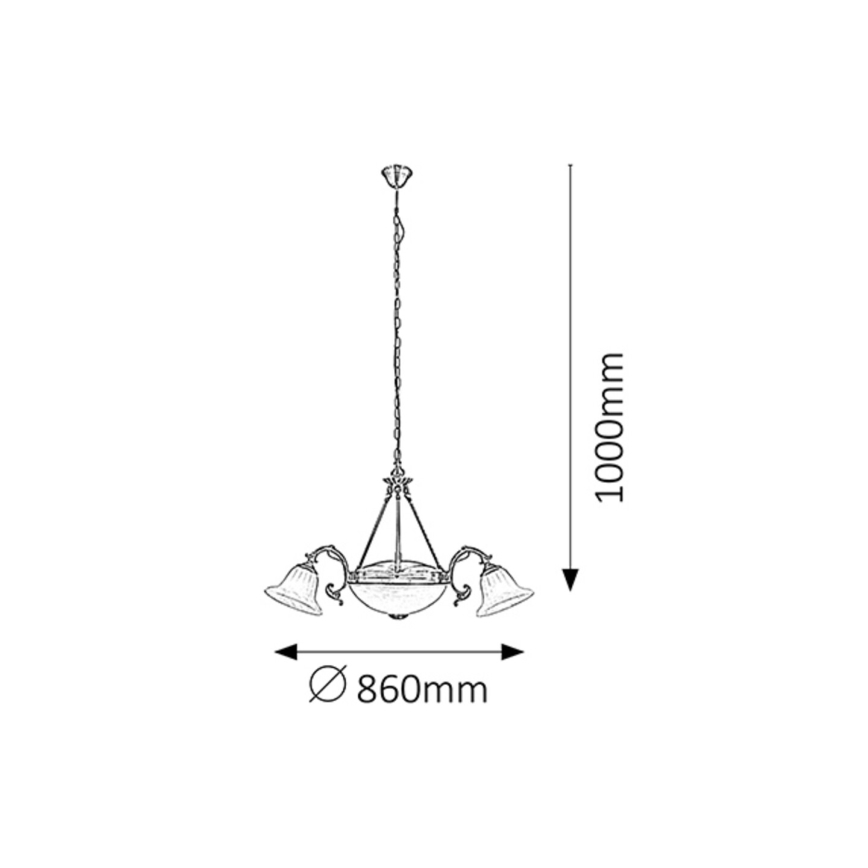 Rabalux 8553 - Candelabro numa corrente ORCHIDEA 3xE14/40W+2xE27/60W
