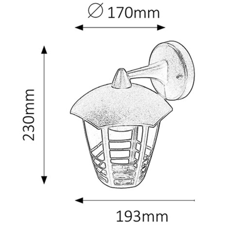 Rabalux - Luz de parede de exterior 1xE27/60W/230V IP44