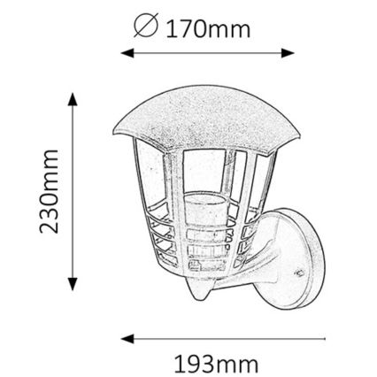 Rabalux - Luz de parede de exterior 1xE27/60W/230V IP44