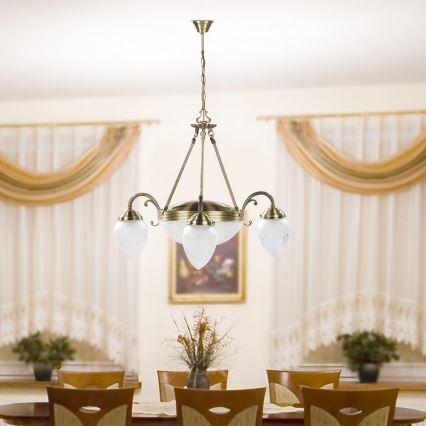 Rabalux 8633 - Candelabro numa corrente ANNABELLA 3xE14/40W+2xE27/60W