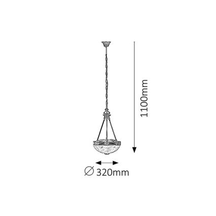 Rabalux 8637 - Candelabro numa corrente ANNABELLA 2xE27/60W/230V