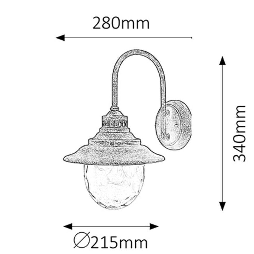 Rabalux - Luz de parede de exterior 1xE27/60W/230V