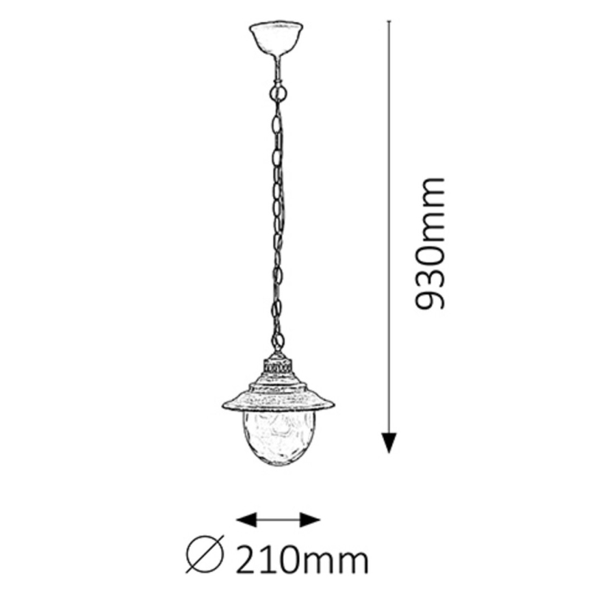 Rabalux - Lustre de exterior 1xE27/60W/230V