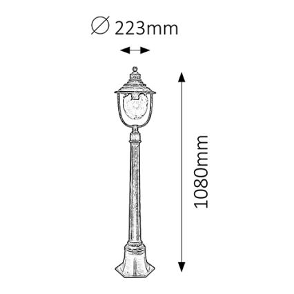 Rabalux - Candeeiro de exterior 1xE27/60W/230V