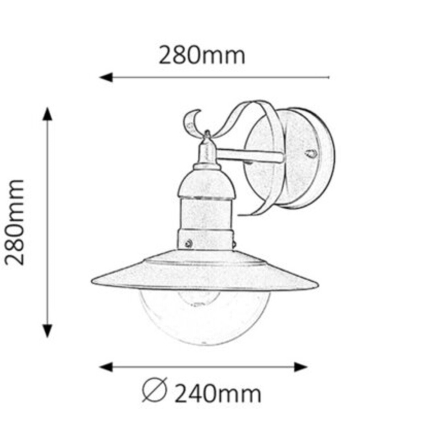 Rabalux - Luz de parede de exterior 1xE27/60W/230V IP44