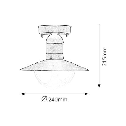 Rabalux - Luz de teto de exterior 1xE27/60W IP44